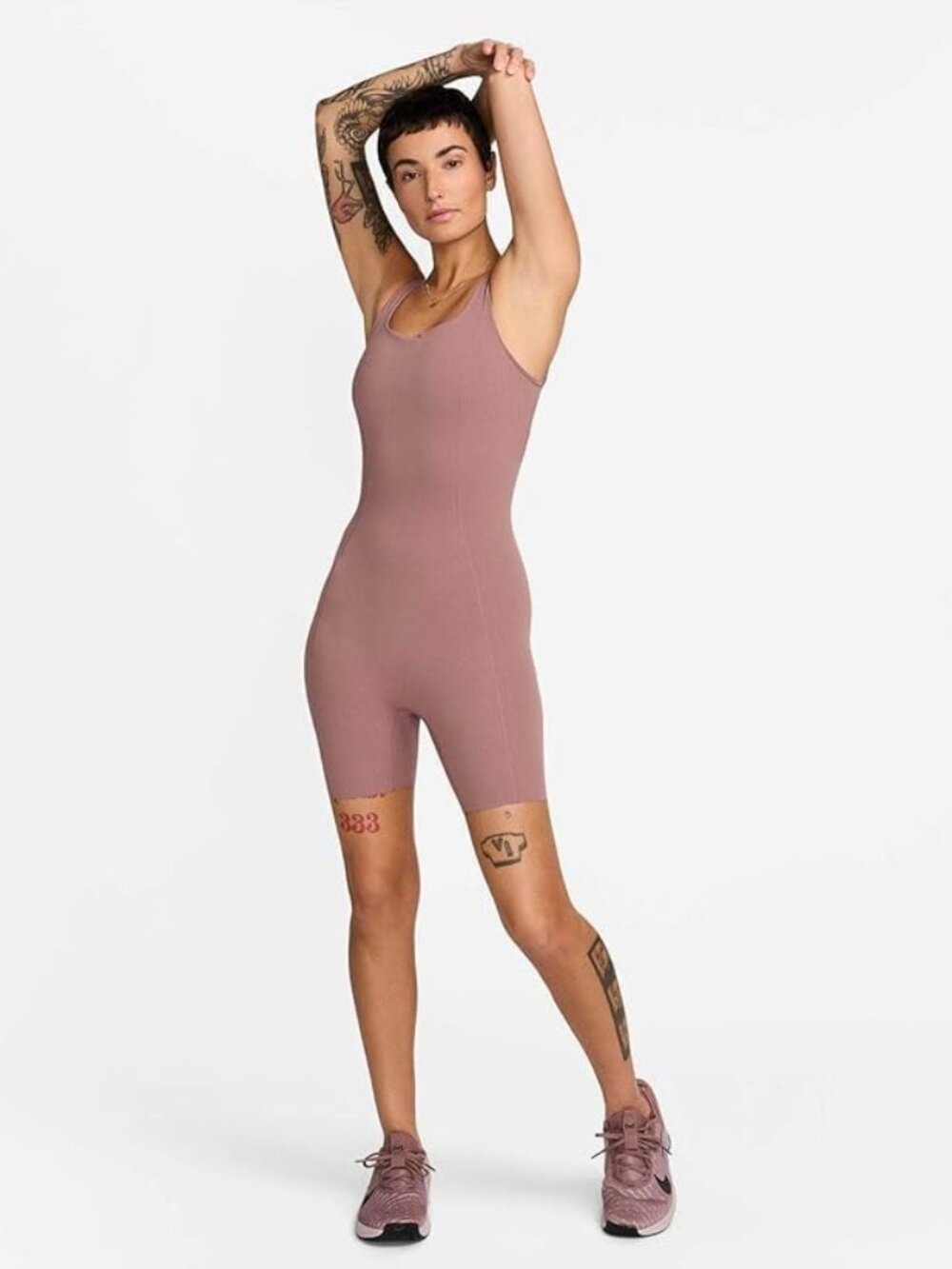 Nike Zenvy Women's Dri-FIT Short Bodysuit MAUVE